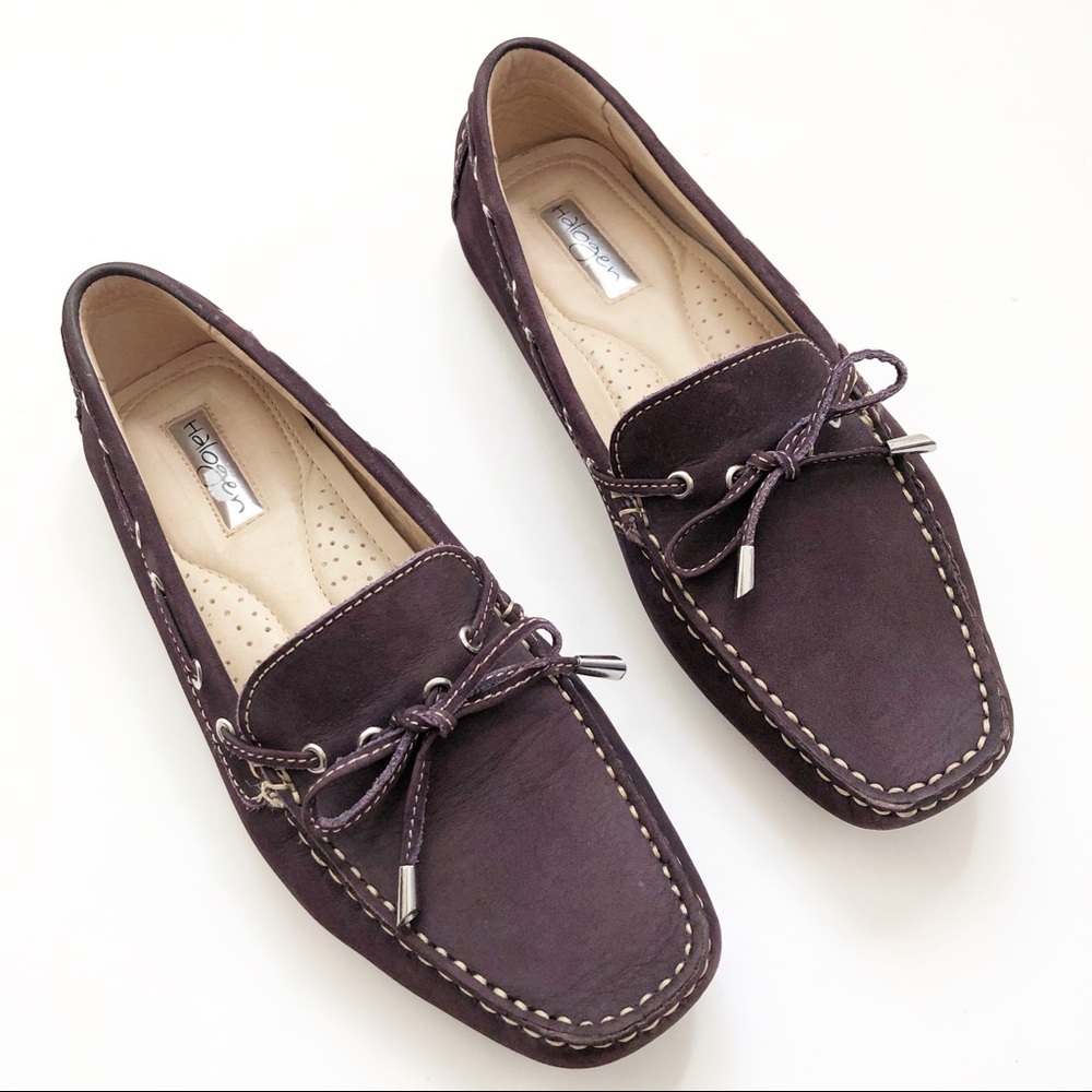 Halogen purple Driving Moccasin Loafers Leather 8